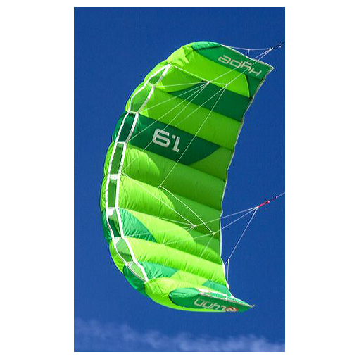 Peter Lynn Hype 2.3 Foil Power Stunt Kite 2 Line Control Strap Speed Wing Blue 